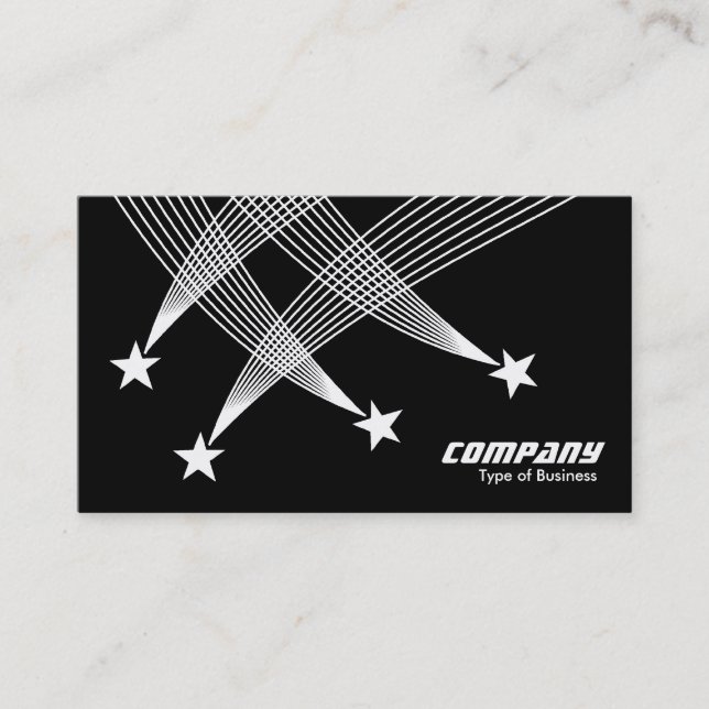 Carte De Visite Shooting Stars - blanc sur le noir (Devant)