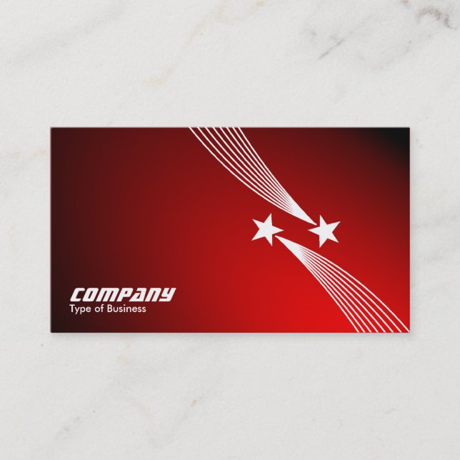 Carte De Visite Shooting Stars v2 - Blanc sur le rouge éclairé par (Devant)