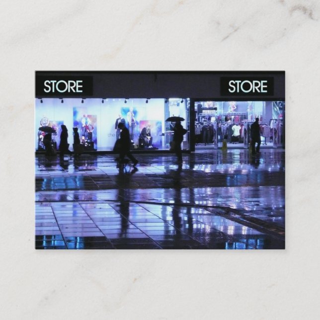 Carte De Visite Shopping dans la pluie (Devant)