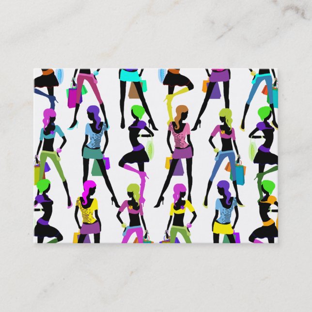 Carte De Visite Shopping Glamor Girls (Devant)