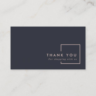 CARTE DE VISITE SHOPPING MINIMAL BLACK BLUSH RECTANGLE MERCI