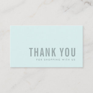 CARTE DE VISITE SHOPPING MINIMAL SIMPLE AQUA BLUE MERCI LOGO