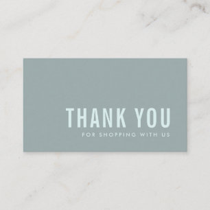 CARTE DE VISITE SHOPPING MINIMAL SIMPLE GRAY AQUA BLUE MERCI