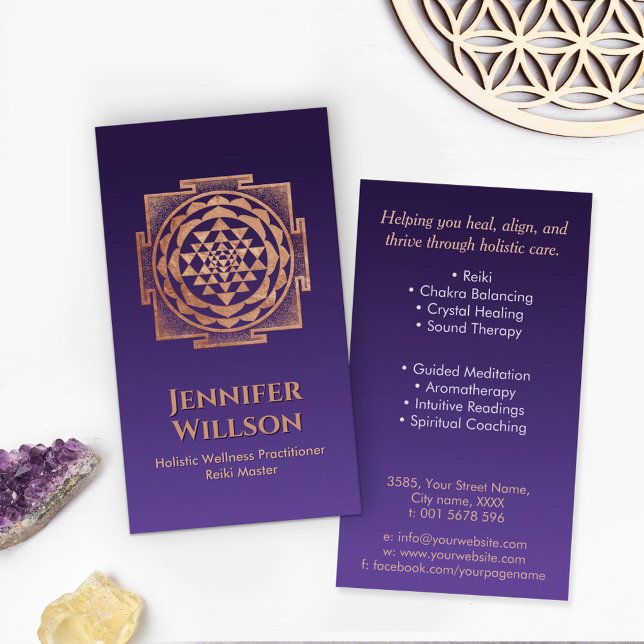 Carte De Visite Shri Yantra - Sri yantra - Shri Chakra - Cuivre (Créateur téléchargé)