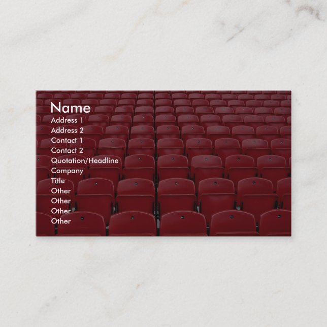 Carte De Visite Sièges rouges au stade de football (Devant)