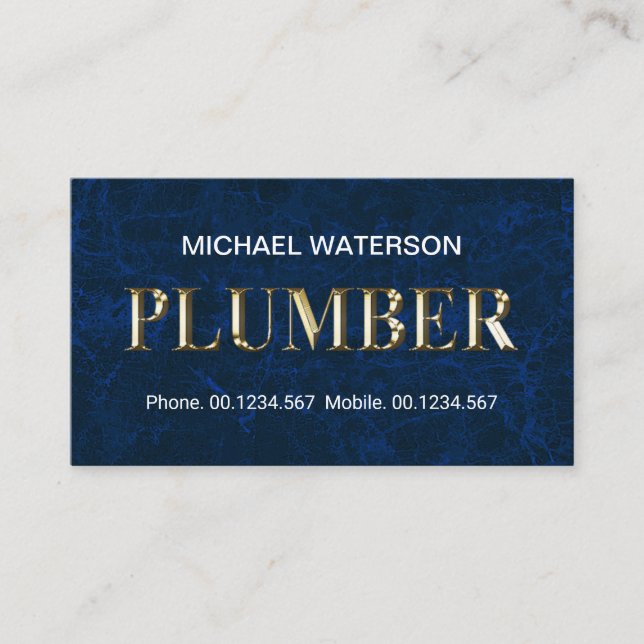 Carte De Visite Signal de plombier métallique brillant Grunge d'ea (Devant)