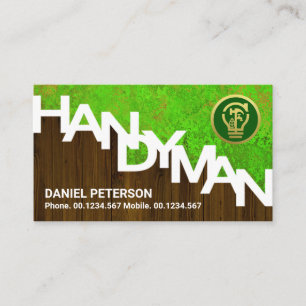 Carte De Visite Signal Handyman Sur Le Jardin Vert De La Clôture 