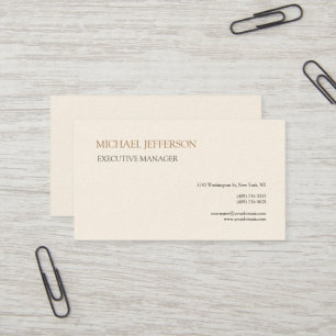 Carte De Visite Signature Cream Moderne Élégant Simple