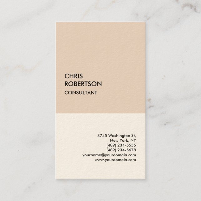 Carte De Visite Signature Cream Special Minimalist Modern Unique (Devant)