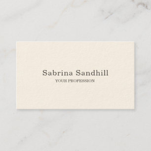 Carte De Visite Signature Crème Élégante Plaque Simple Minimaliste