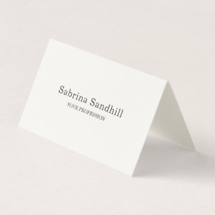 Carte De Visite Signature Crème Élégante Plaque Simple Minimaliste