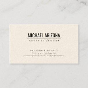 Carte De Visite Signature Crème minimaliste Simple Plaque