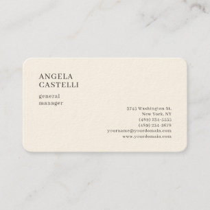 Carte De Visite Signature Crème tendance moderne minimaliste Plain