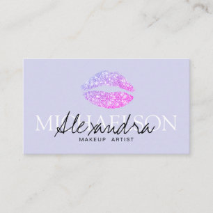 Carte De Visite Signature d'artiste maquillage moderne lavande