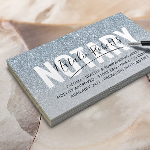 Carte De Visite Signature de la Parties scintillant bleue Dusty Mo