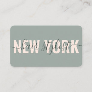 Carte De Visite signature de styliste de cheveux vert moderne