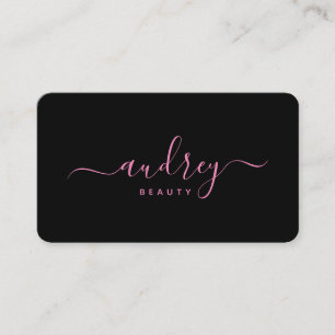 Carte De Visite signature design rose et noir