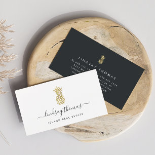 Carte De Visite Signature Faux Gold Ananas
