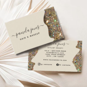 Carte De Visite Signature Faux Gold Glam Parties scintillant Profe