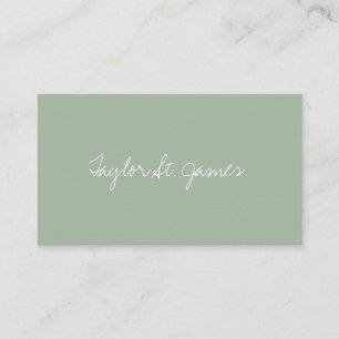 Carte De Visite Signature manuscrite Vintage vert clair