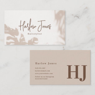 Carte De Visite Signature minimaliste Boho Monstera