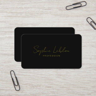Carte De Visite Signature minimaliste Élégante Noir simple