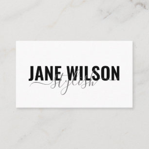 Carte De Visite Signature moderne blanc chic