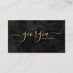 Carte De Visite Signature moderne minimaliste de noir et d'or
