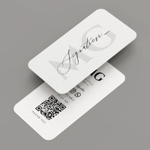 Carte De Visite Signature moderne Professionnel Élégant Blanc
