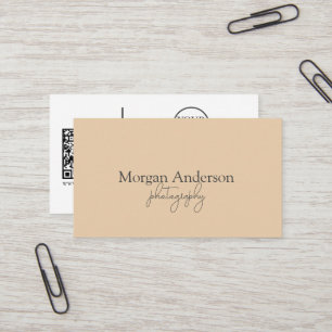 Carte De Visite Signature moderne Script QR Code social