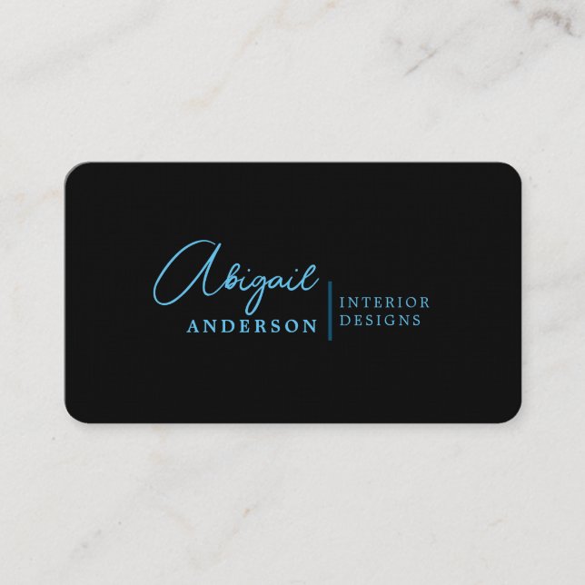 Carte De Visite Signature Noir Professionnel De Luxe Moderne (Devant)