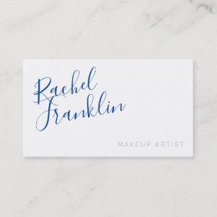 Carte De Visite SIGNATURE nom de script moderne chic royal bleu