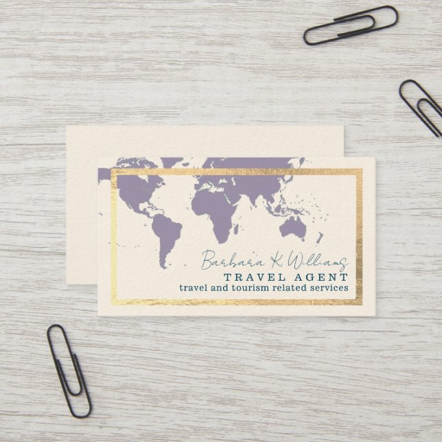 Carte De Visite Signature papier agent de voyage (Devant/Arrière en situation)