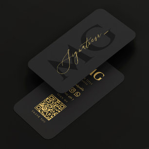 Carte De Visite Signature professionnelle moderne Élégant Noir