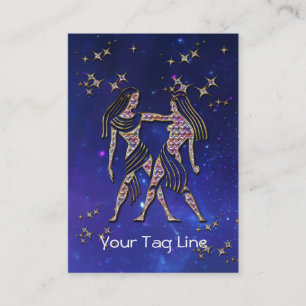 Carte De Visite Signe 3D Gemini - Signe Zodiaque - Signe astrologi