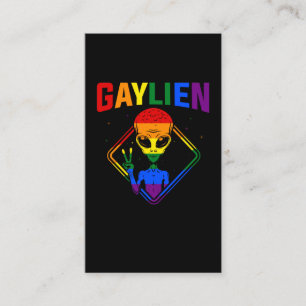 Carte De Visite Signe arc-en-ciel coloré LGBTQ Pride Alien gay