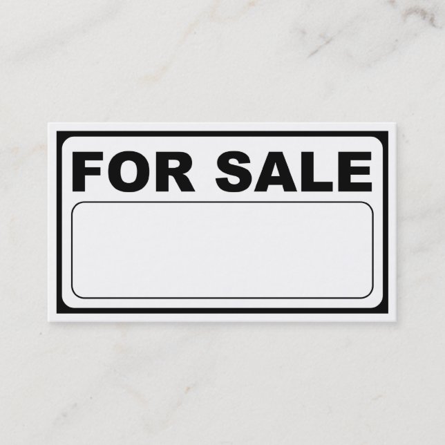 Carte De Visite signe blanc à vendre (Devant)