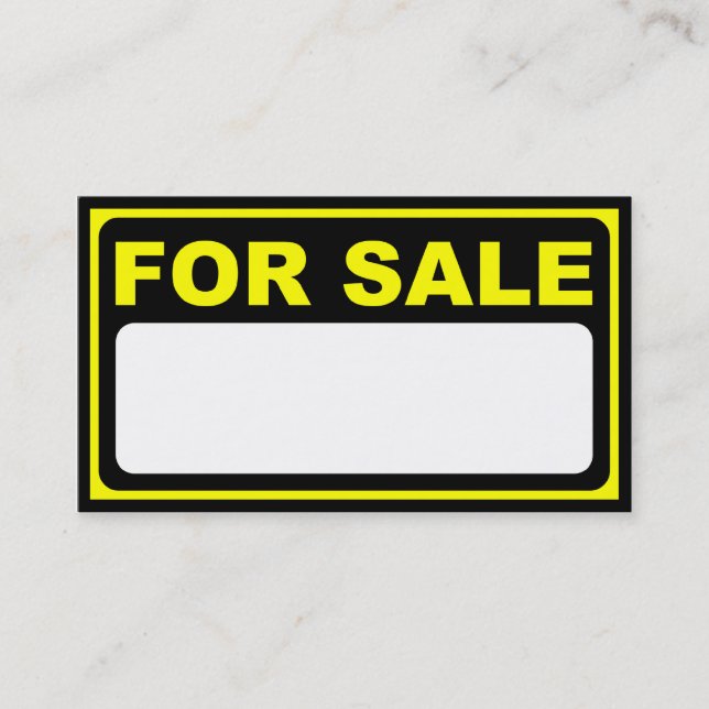 Carte De Visite signe blanc à vendre (Devant)