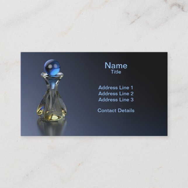Carte De Visite Signe de bouteille de parfum de bleu (Devant)