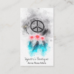 Carte De Visite *~* Signe de paix tribal Feathers Grunge Boho