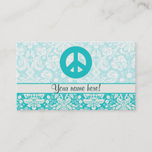 Carte De Visite Signe de paix turquoise