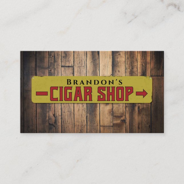 Carte De Visite Signe Fumée Boutique Nom personnalisé Boutique Cig (Devant)