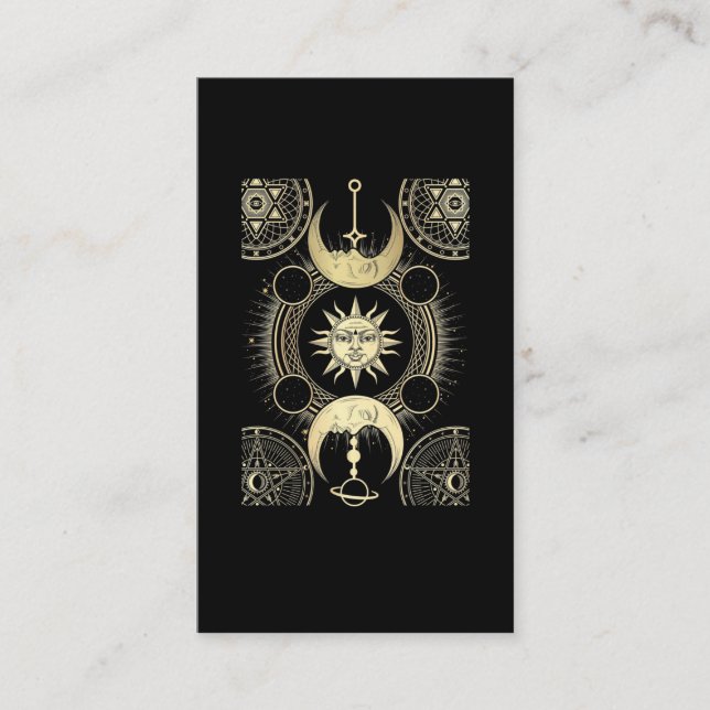 Carte De Visite Signes d'astrologie du soleil et de la lune (Devant)