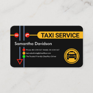 Carte De Visite Signes de circulation Taxi Jaune Circulation