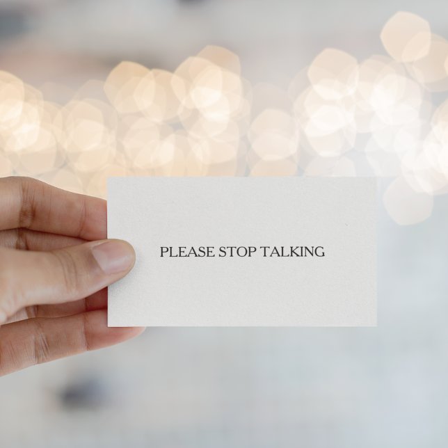 Carte De Visite S'il vous plaît arrêter de parler Introvert to Ext (please stop talking introvert business card)