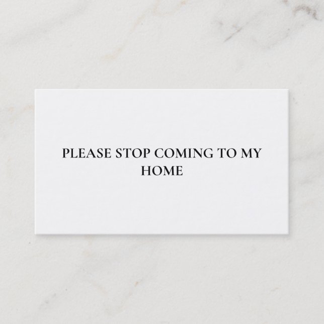 Carte De Visite S'il vous plaît arrêter de parler Introvert to Ext (Devant)