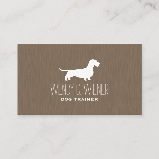 Carte De Visite Silhouette à poils durs Dachshund | Wire Wiener Do (Devant)
