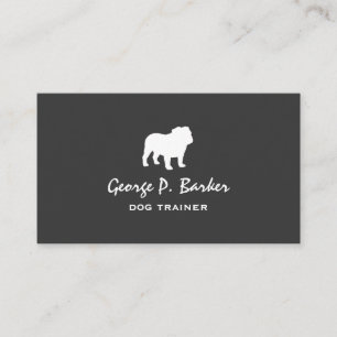 Carte De Visite Silhouette anglaise de bouledogue