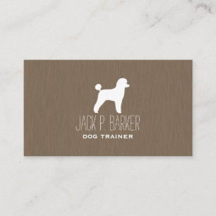 Carte De Visite Silhouette blanche de caniche de jouet