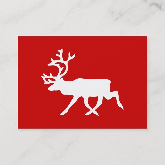 Carte De Visite Silhouette blanche de renne/caribou (Dos)